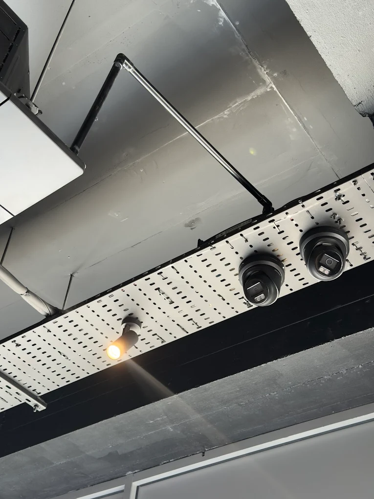 CCTV dome cameras mounted on commercial ceiling, Bristol